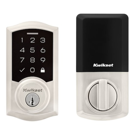 Kwikset Traditional SmartCode Touchpad Electronic Deadbolt SmartKey Satin Nickel Finish 9270TRL-15S